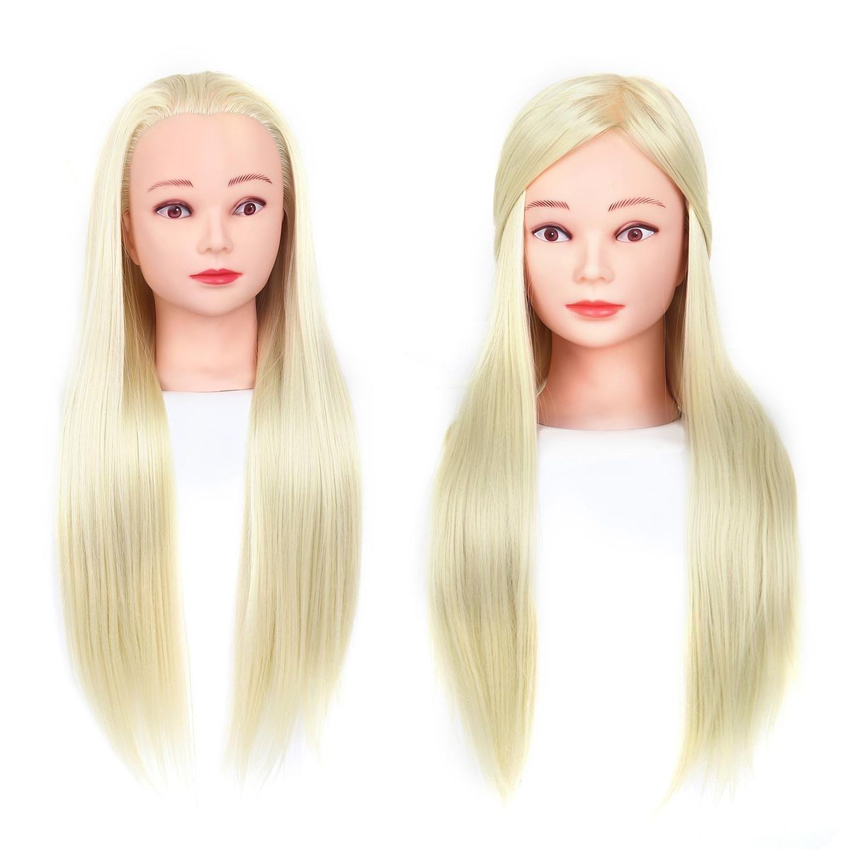 Mannequin Head with Clamp Holder for Braiding Hair 24'' Manikin Head Hairdresser Training Practice Head Cosmetology Dummy Head