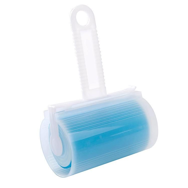 Medium-sized washable roller sticky hair sticky portable sticky clothes hair duster carpet sheets absorb hair sticky blue with cover