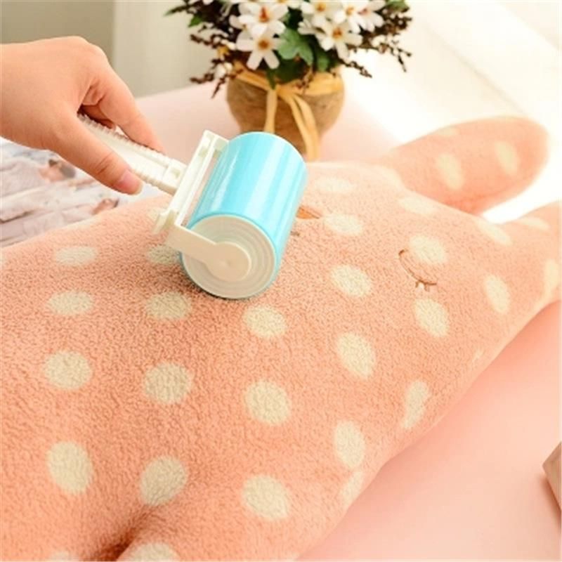 Medium-sized washable roller sticky hair sticky portable sticky clothes hair duster carpet sheets absorb hair sticky blue with cover