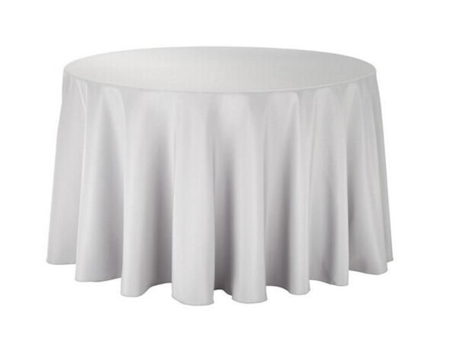1pcs Round TableCloth White For Wedding Events Banquet Hotel Polyester Plain Table Cover Dining Decoration