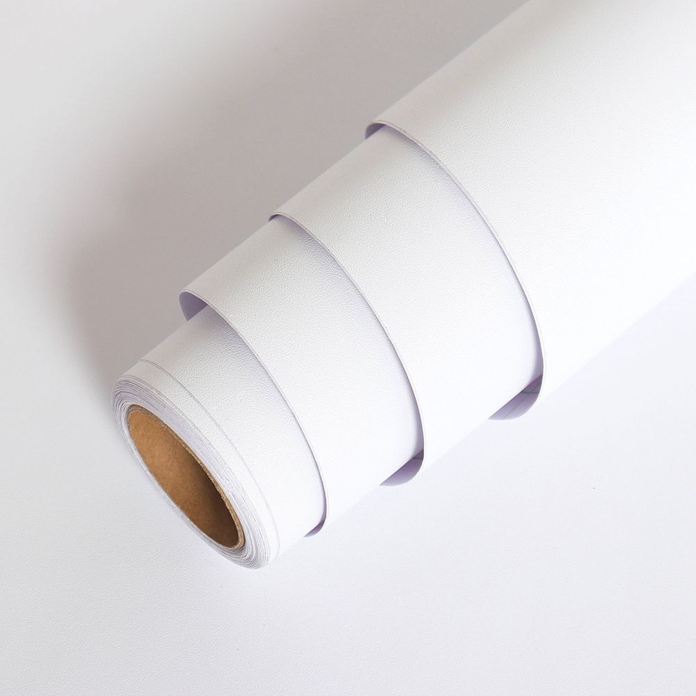 Vinyl Decorative Stickers Waterproof Wallpaper Self Adhesive Solid Color Plain Sticker For Bedroom Living Room Renovation Paster-Matt