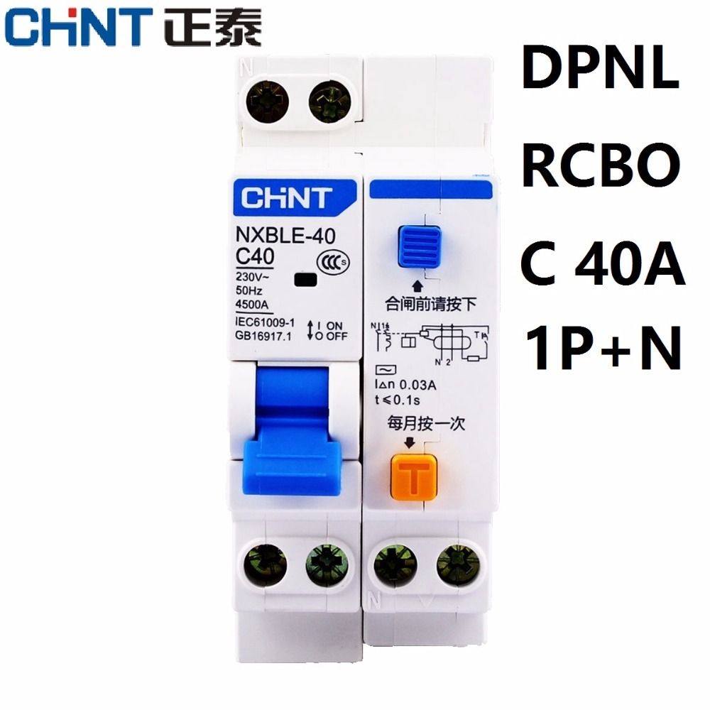 CHINT NXBLE-40 1+N DPNL RCBO 6A 10A 16A 20A 25A 32A 40A
