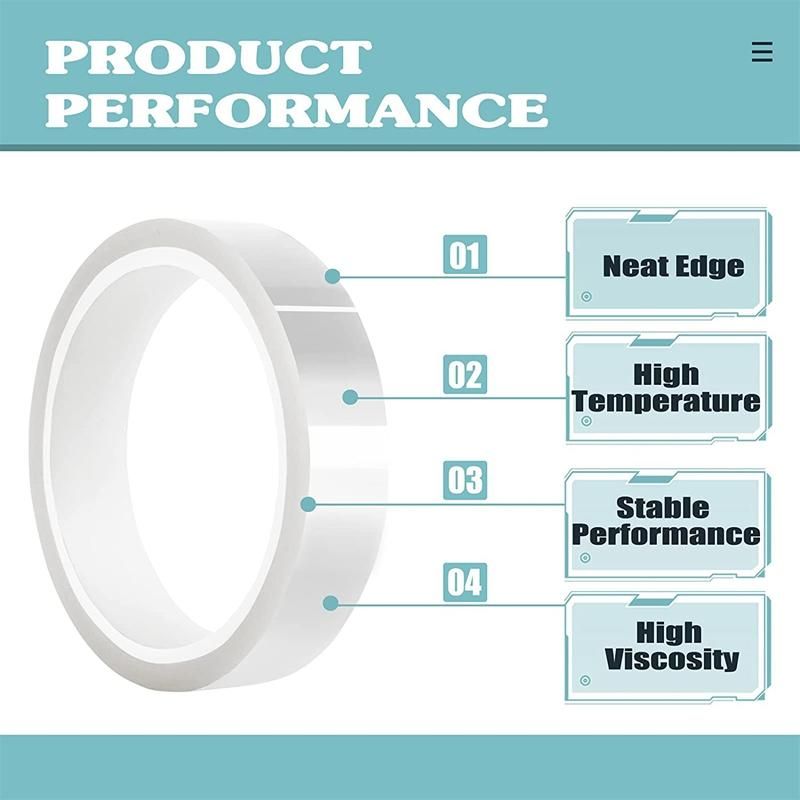 4 20mm X33M108Ft Clear Heat Tape for Htv Electrical Tape Transparent High Temperature Sublimation Heat Resistant