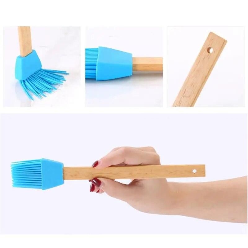 6pcs Detachable Silicone Baking Tray Bread Chef Pastry Oil Butter Paint Brush Barbecue Brush Silicone Baking Barbecue Tool