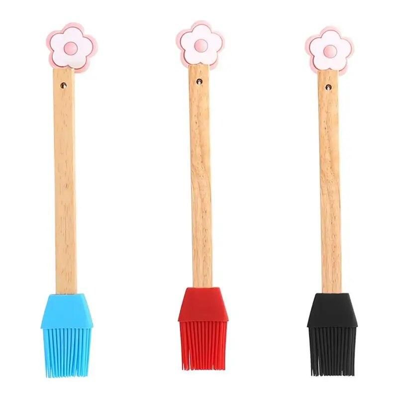 6pcs Detachable Silicone Baking Tray Bread Chef Pastry Oil Butter Paint Brush Barbecue Brush Silicone Baking Barbecue Tool