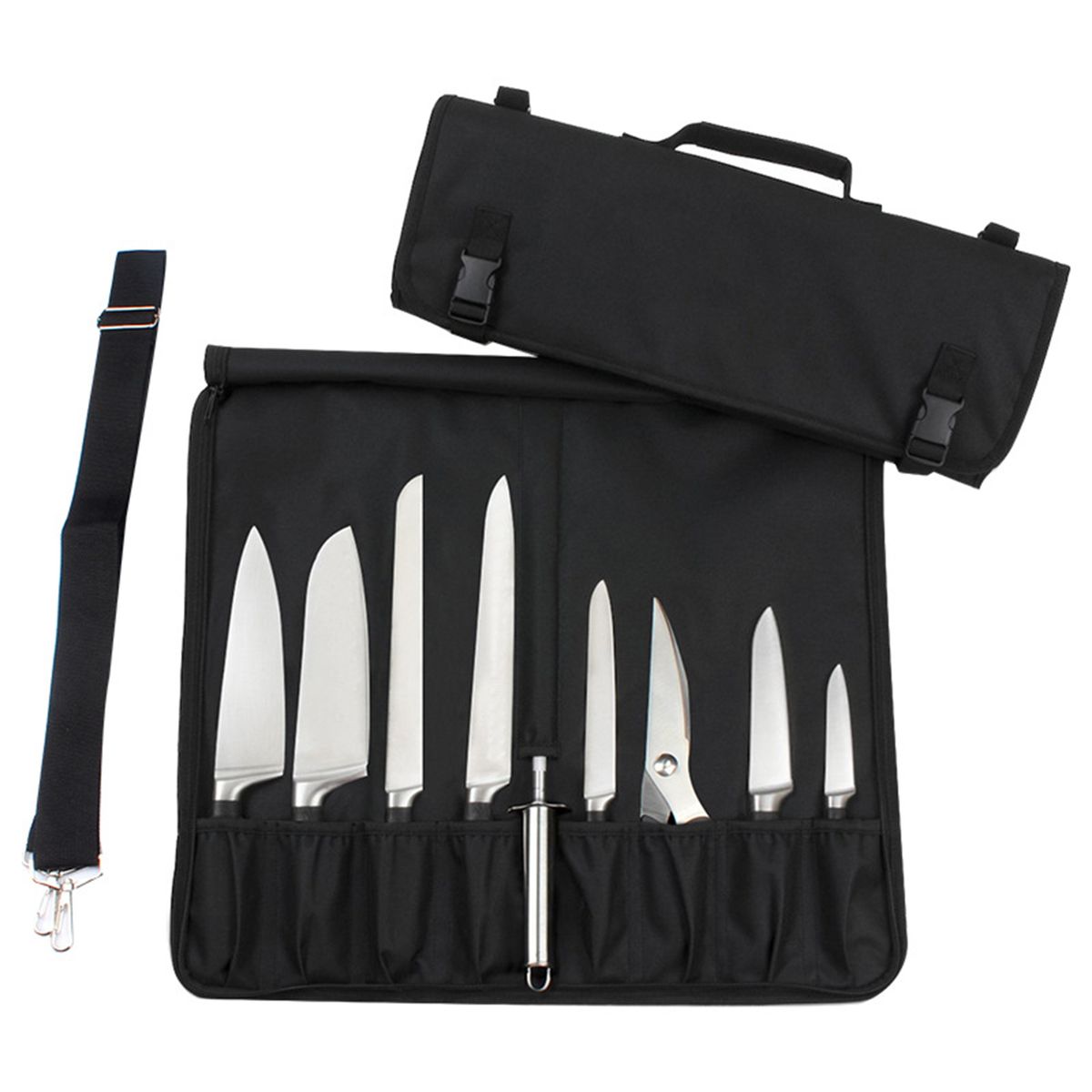 Case, Chef's  Roll Bag With Durable Shoulder Strap And