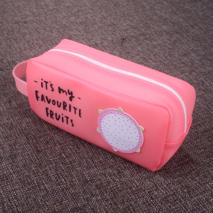 Fruit Pencil Case Makeup Bag Pink