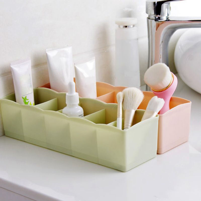 Multi-grids Cosmetics Underwear Socks Holder Storage-Pink