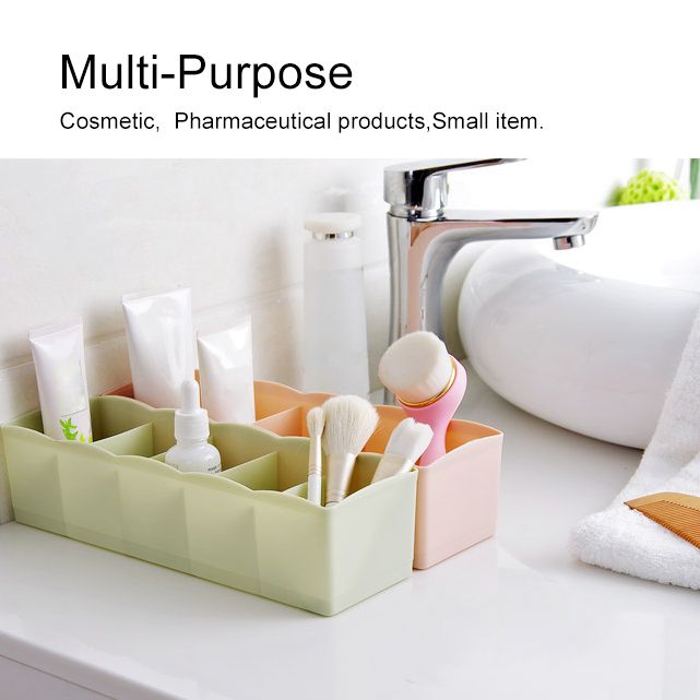 Multi-grids Cosmetics Underwear Socks Holder Storage-Pink