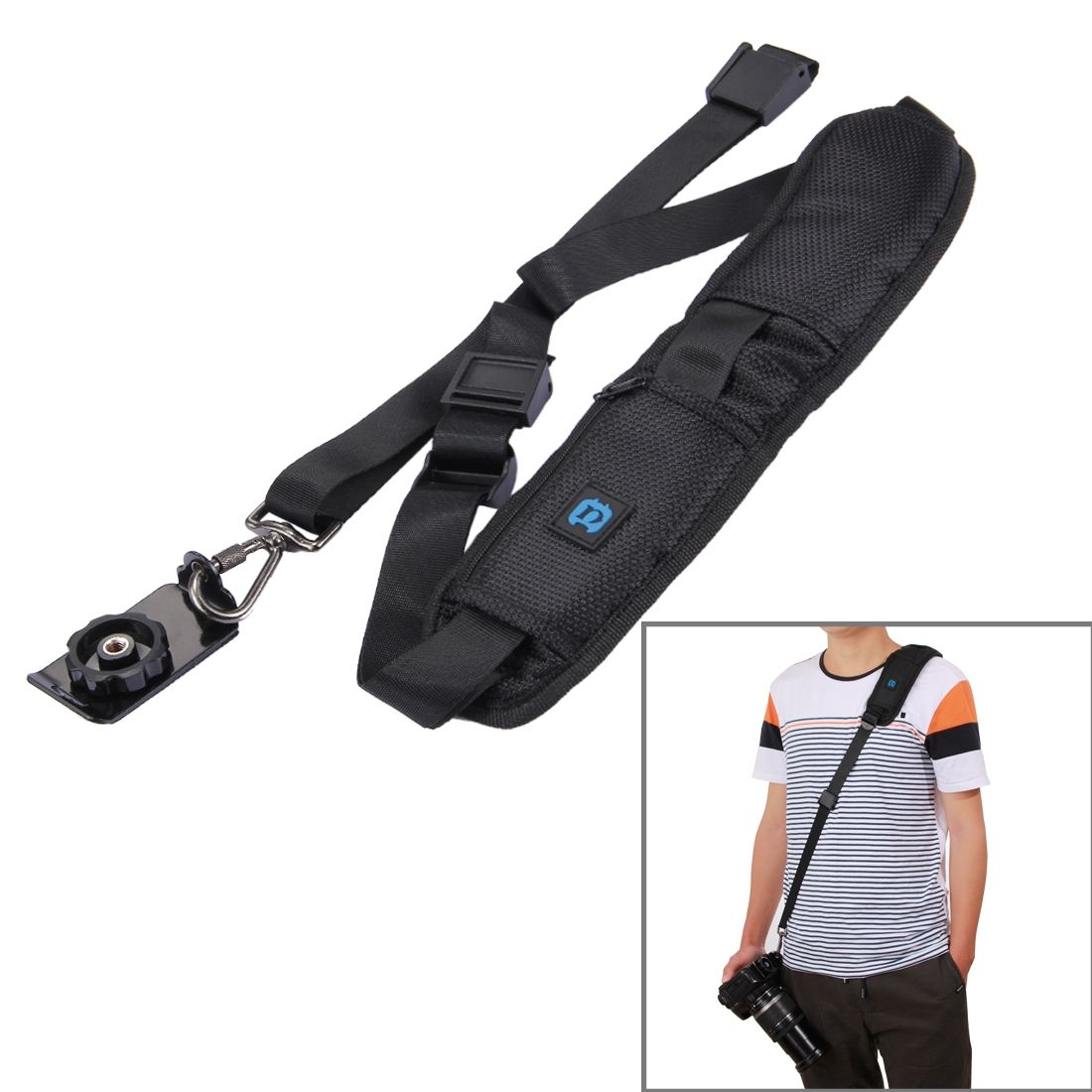 Quick Release Anti- Soft Pad Nylon Single Shoulder Camera Str-Black