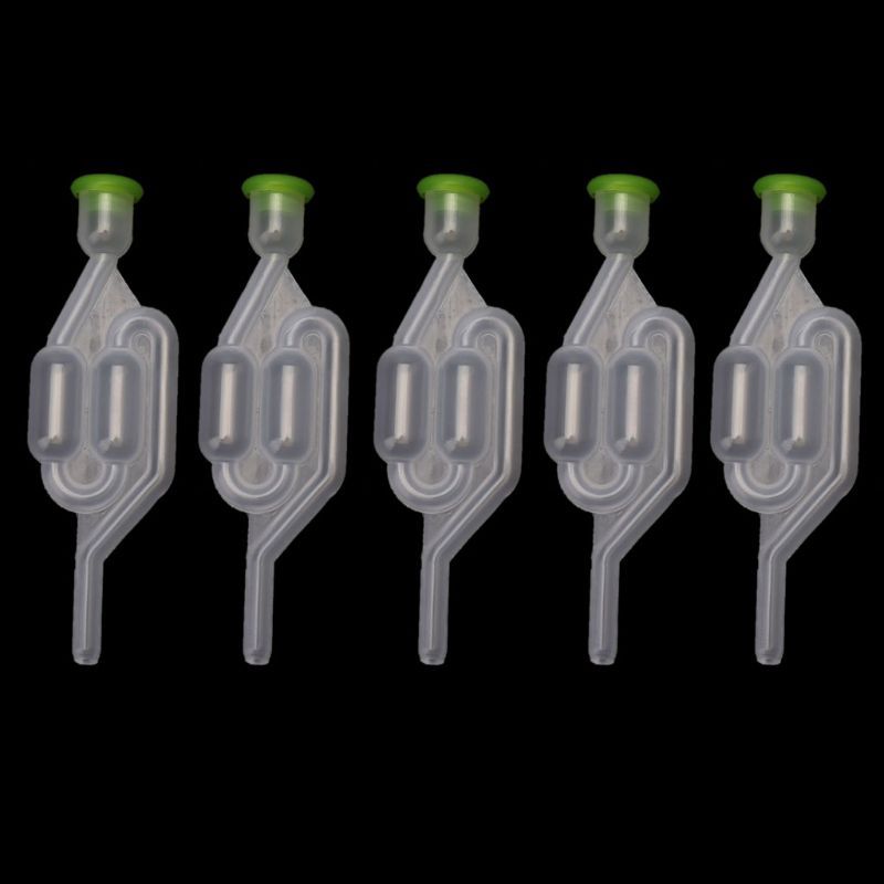5Pcs Water Seal Exhaust Plastic Fermenting Air Locks Twin Bubble S Types Wine Airlocks Fermenter