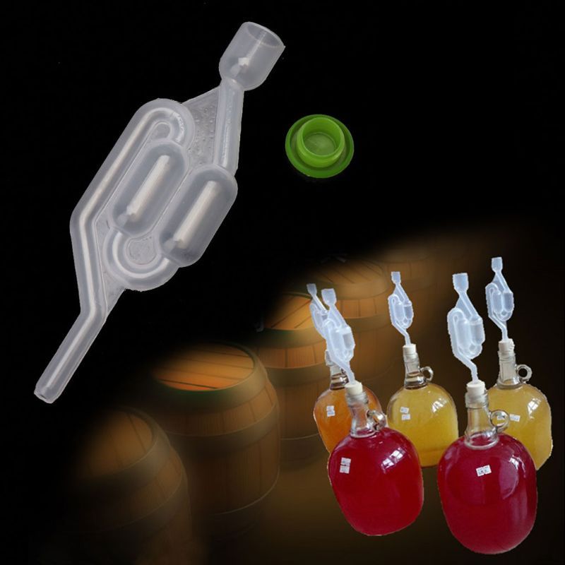 5Pcs Water Seal Exhaust Plastic Fermenting Air Locks Twin Bubble S Types Wine Airlocks Fermenter
