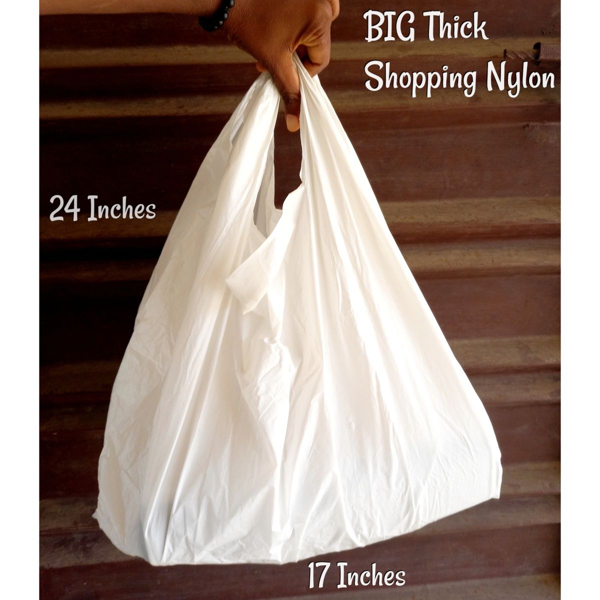 100 PCS BIG Thick Shopping Nylon Bag 24 × 17