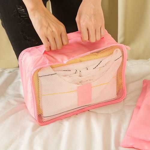 6Pcs/set Travel Storage Bags Overnight Weekend Clothes Toiletries Shoe Organize Pouch Luggage Suitcase Organizing Tool Household