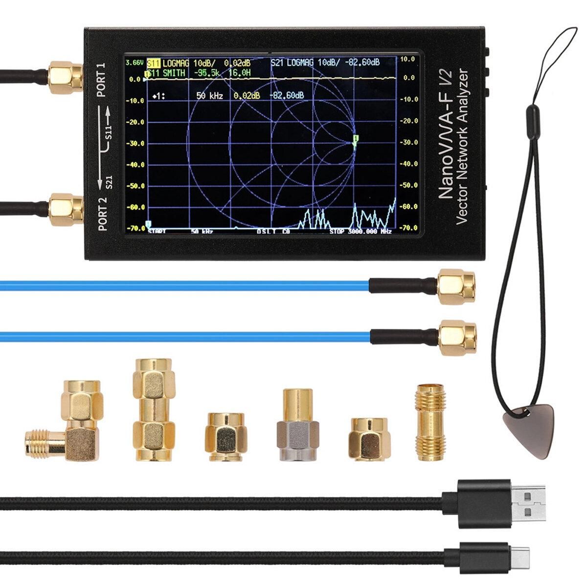 NanoVNA-F V2 50kHz-3GHz IPS 4.3Inch LCD Display Vector Network Analyzer S-A-A-2 Antenna Analyzer Short Wave HF VHF UHF