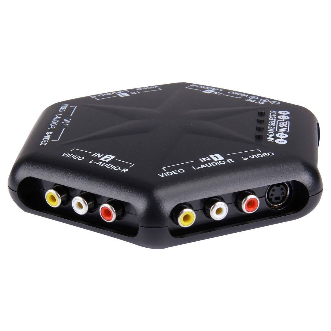 AV-666D Multi Box RCA AV Audio-Video Signal Switcher + 3 RCA Cable With Remote Control, 4 Group Input And 1 Group Output System(Black)