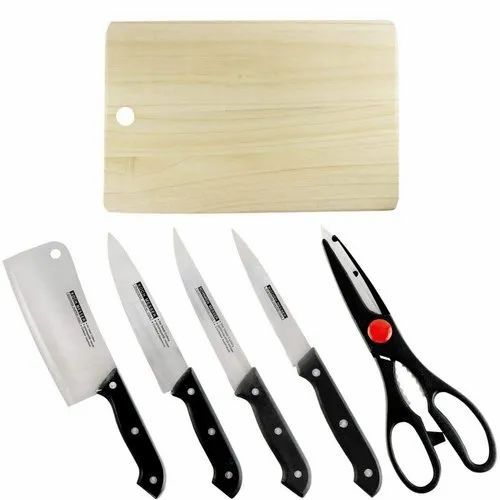Kitchen Knives, Scissors + Chopping Board