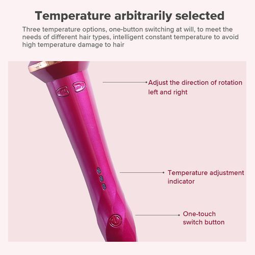 360 Automatic Spin Curling Iron Wand 3 Level Temp Ceramic Heating Women Shiny Salon Styling Tools