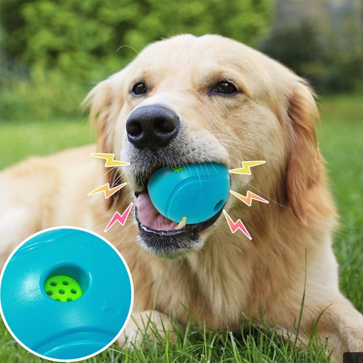 Playful Nature Release Dog Toy Pet Food Leakage Ball Relieve for Gum Blue