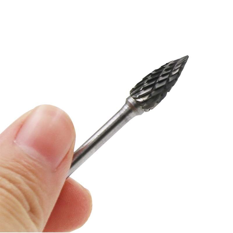 10pcs/set 3*6MM Double Text Head Tungsten Carbide Rotary Tool Point Burr Die Grinder Abrasive Tools Drill Milling Carving Bit
