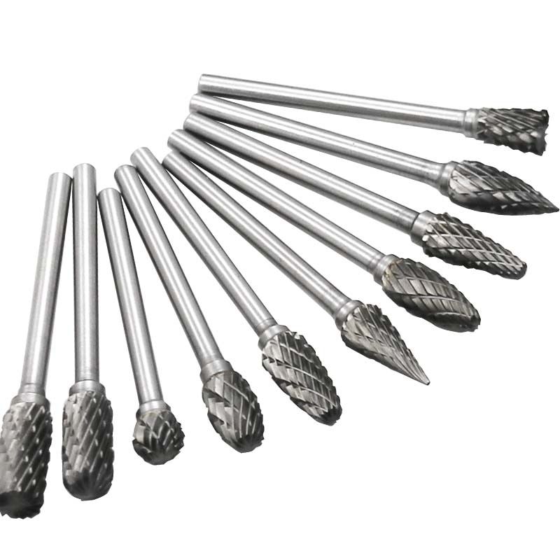 10pcs/set 3*6MM Double Text Head Tungsten Carbide Rotary Tool Point Burr Die Grinder Abrasive Tools Drill Milling Carving Bit