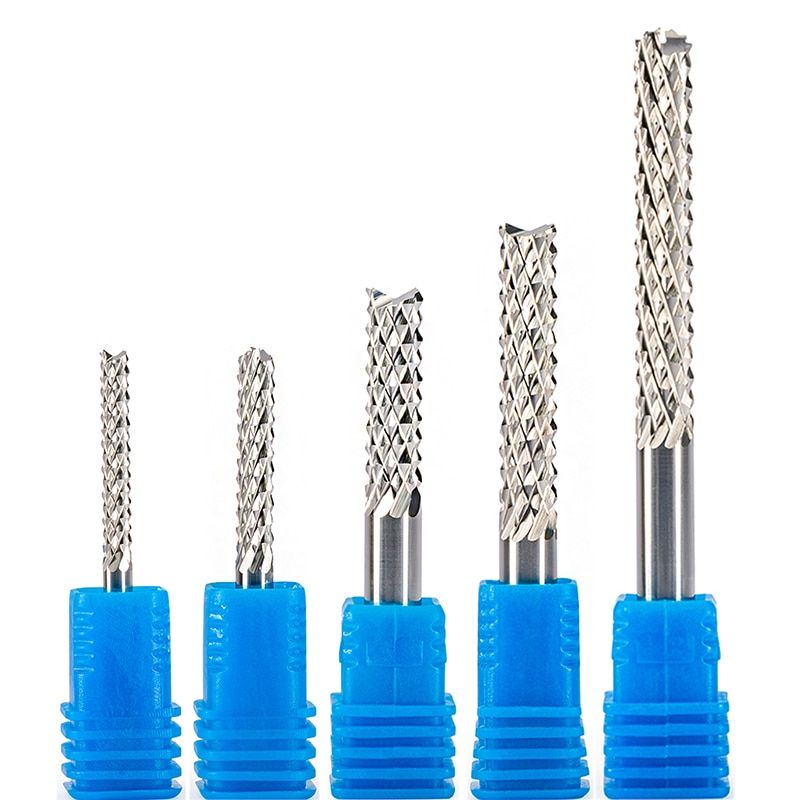 2pcs 0.5-10mm Carbide End Milling Cutter Engraving Cutter CNC Router Bits End Mill Corn Teeth CNC Wood MDF PVC Tools