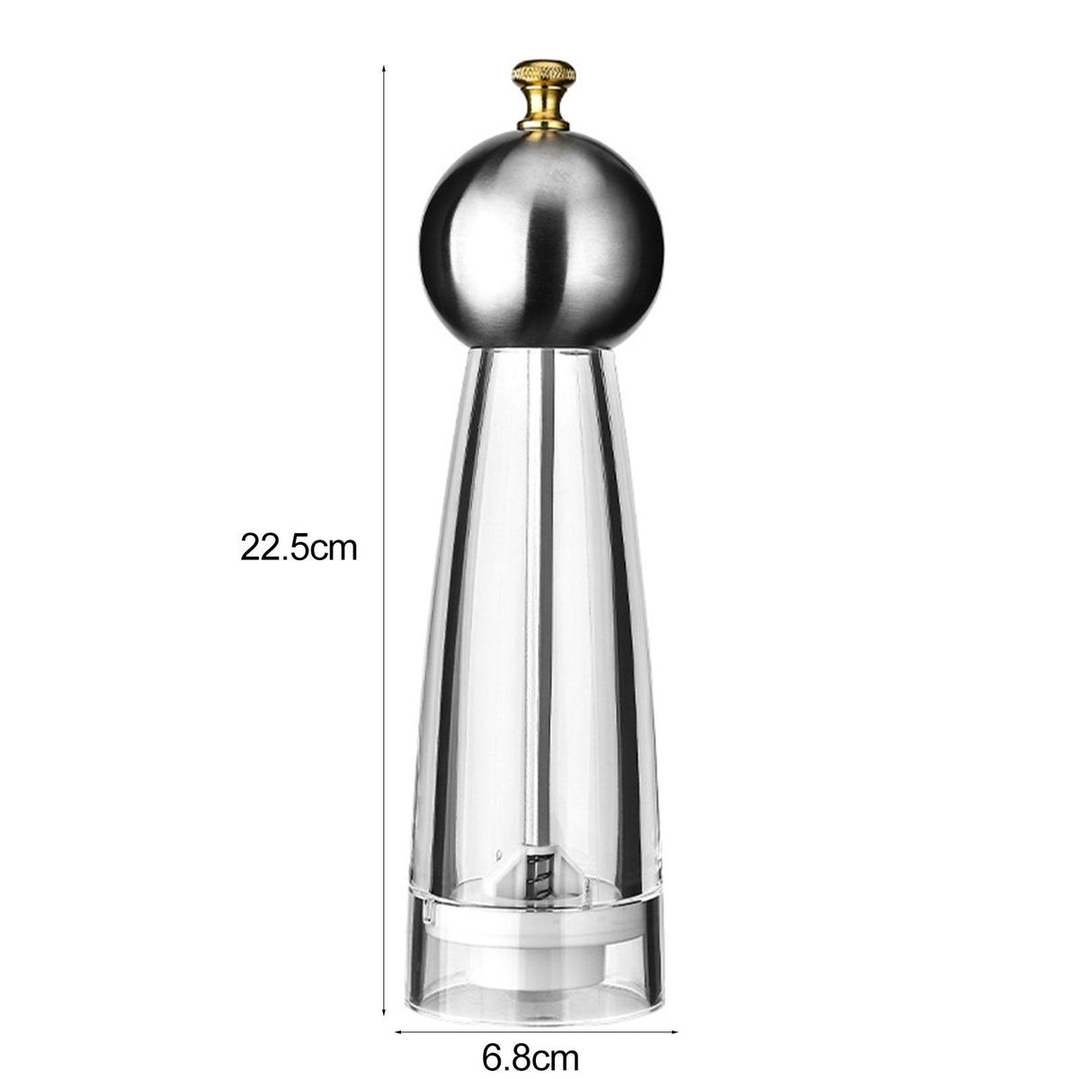 Pepper 68 Inches Manual Spice Masher Salt Shaker Silver