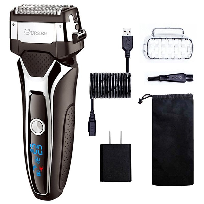 Lcd Digital Display 3D Floating Blade Electric Shaver