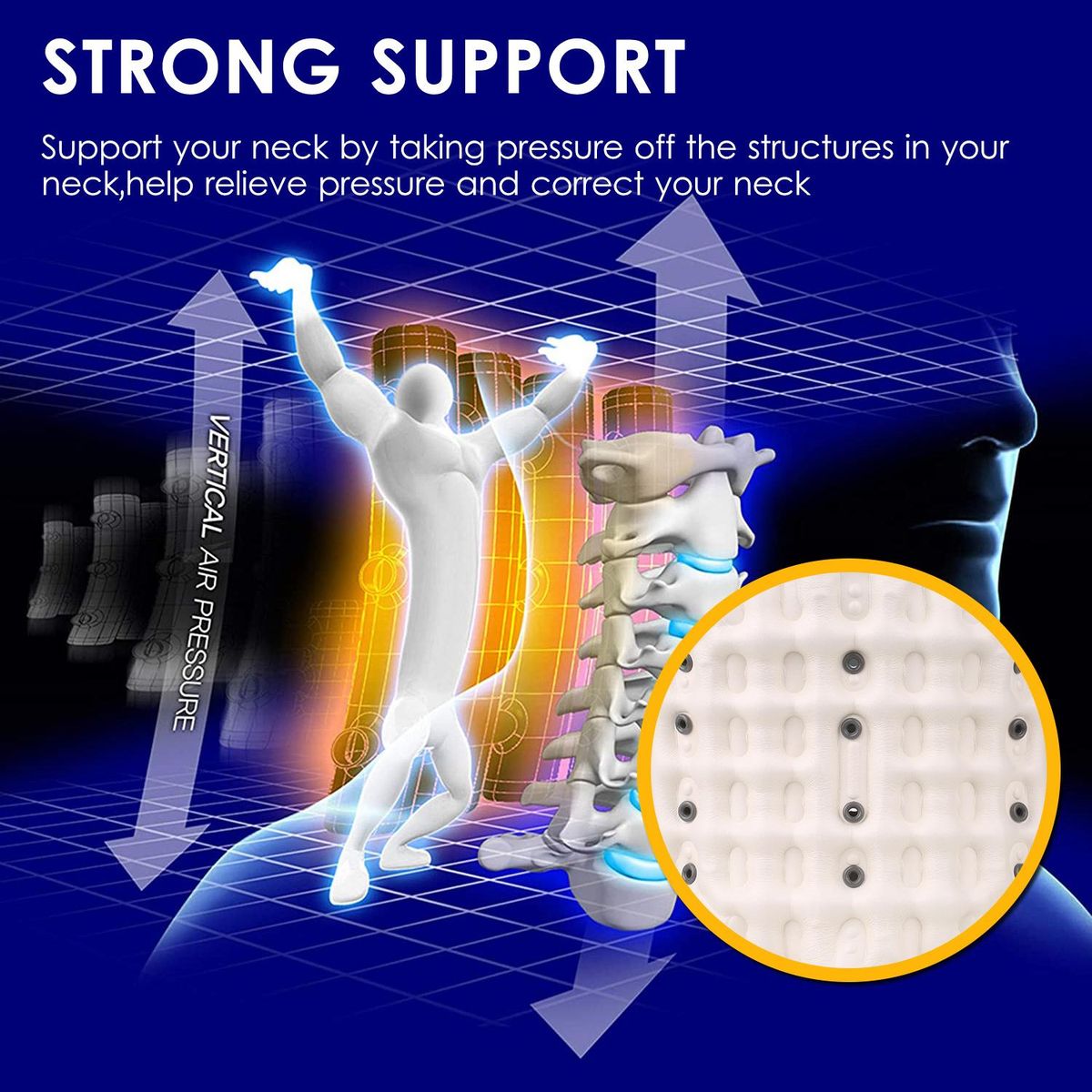 KKmoon Inflatable Medical Neck Cervical Traction Device Relief Neck and Upper Back Pain Portable Home Use Cervical Vertebra Tractor