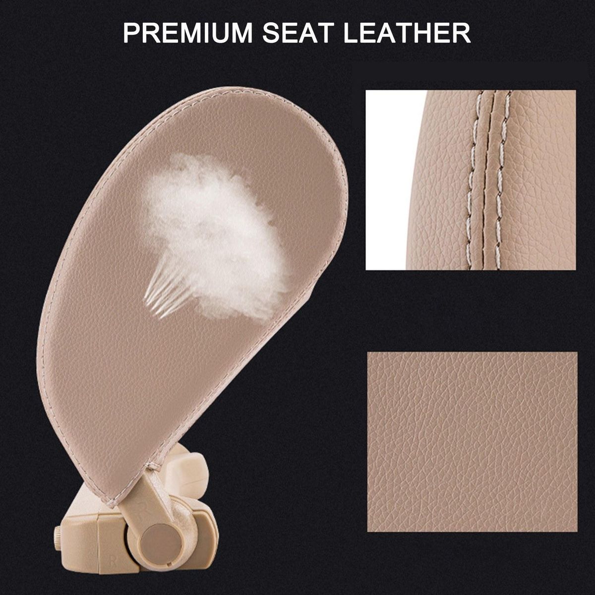 Universal Car Seat Headrest Pillow, Sleeping Headrest Memory Foam Neck Pillow Adjustable U-shaped Pillow (Brown)