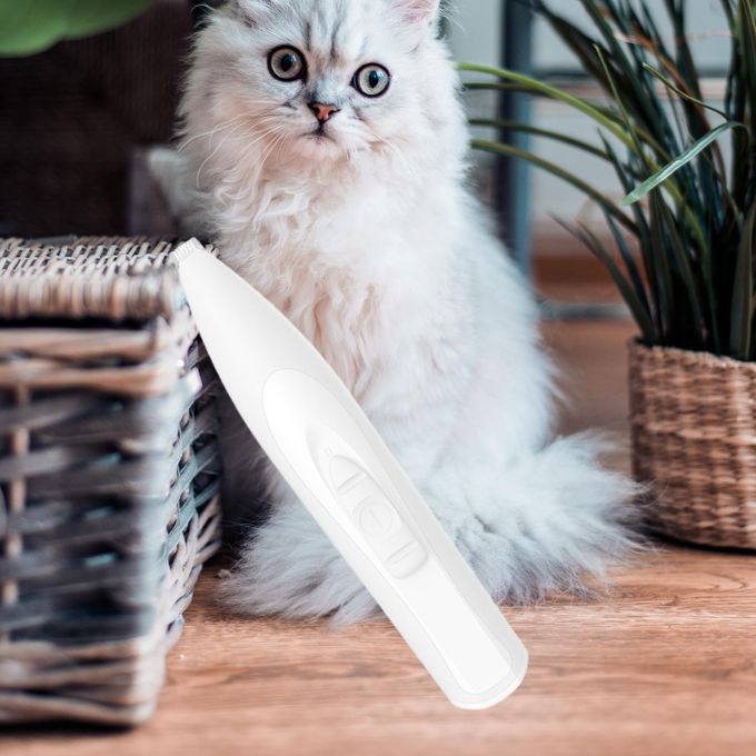Puppy Kitten Hair Trimmer  Cordless Trimming White Rechargeable