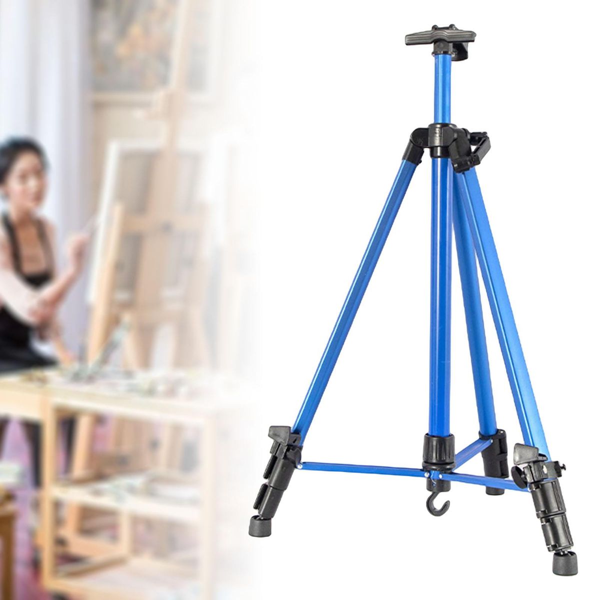 Adjustable Height Painting Easel Drawing Board With Blue