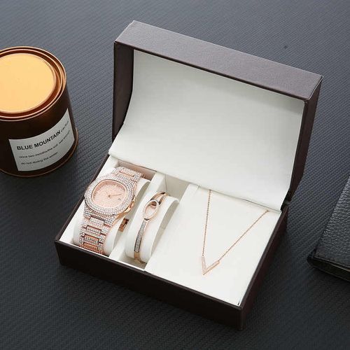 1/5/25/50Pcs Leather Watch Set Box Necklace Bracelet Earring Jewelry Sets Watch Gift Box