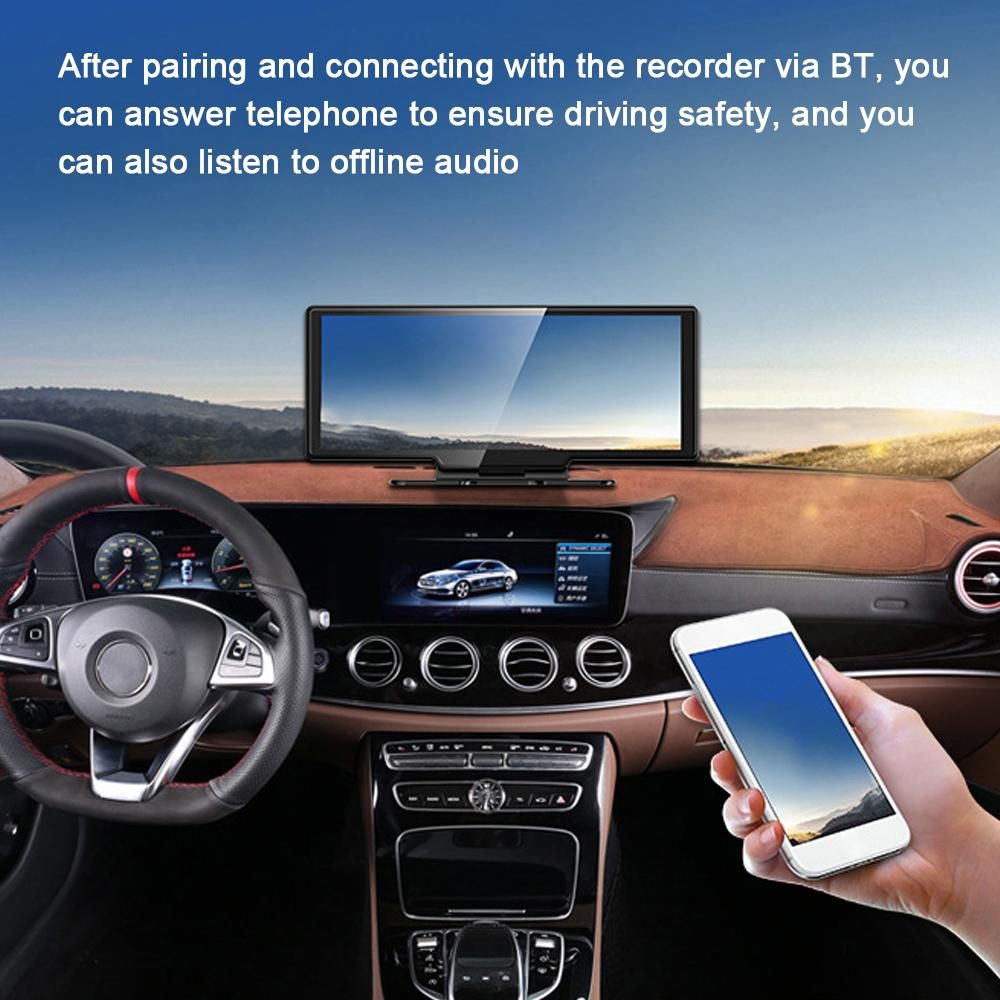 Multi-language Car Video Recorder Car Camera Auto Camcorder 10.26in Car Rearview Camera Mobilephone APP Control Car Multi-media Player BT FM AUX Car Console