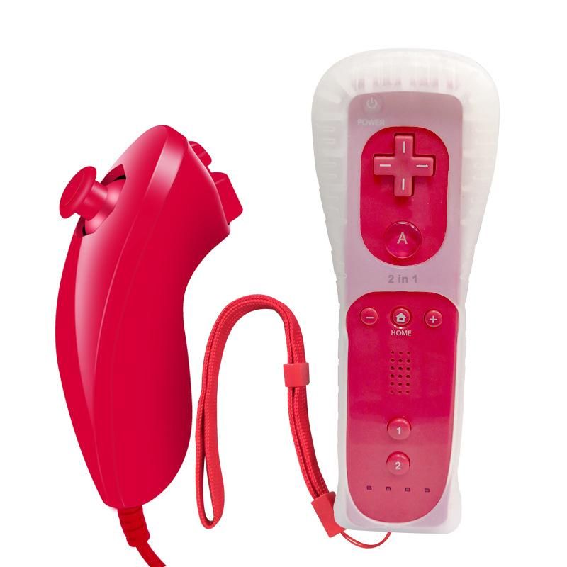 Wii handle wii left and right handle built-in accelerator 2 in 1 left and right handle factory direct sales advantage shipping light blue