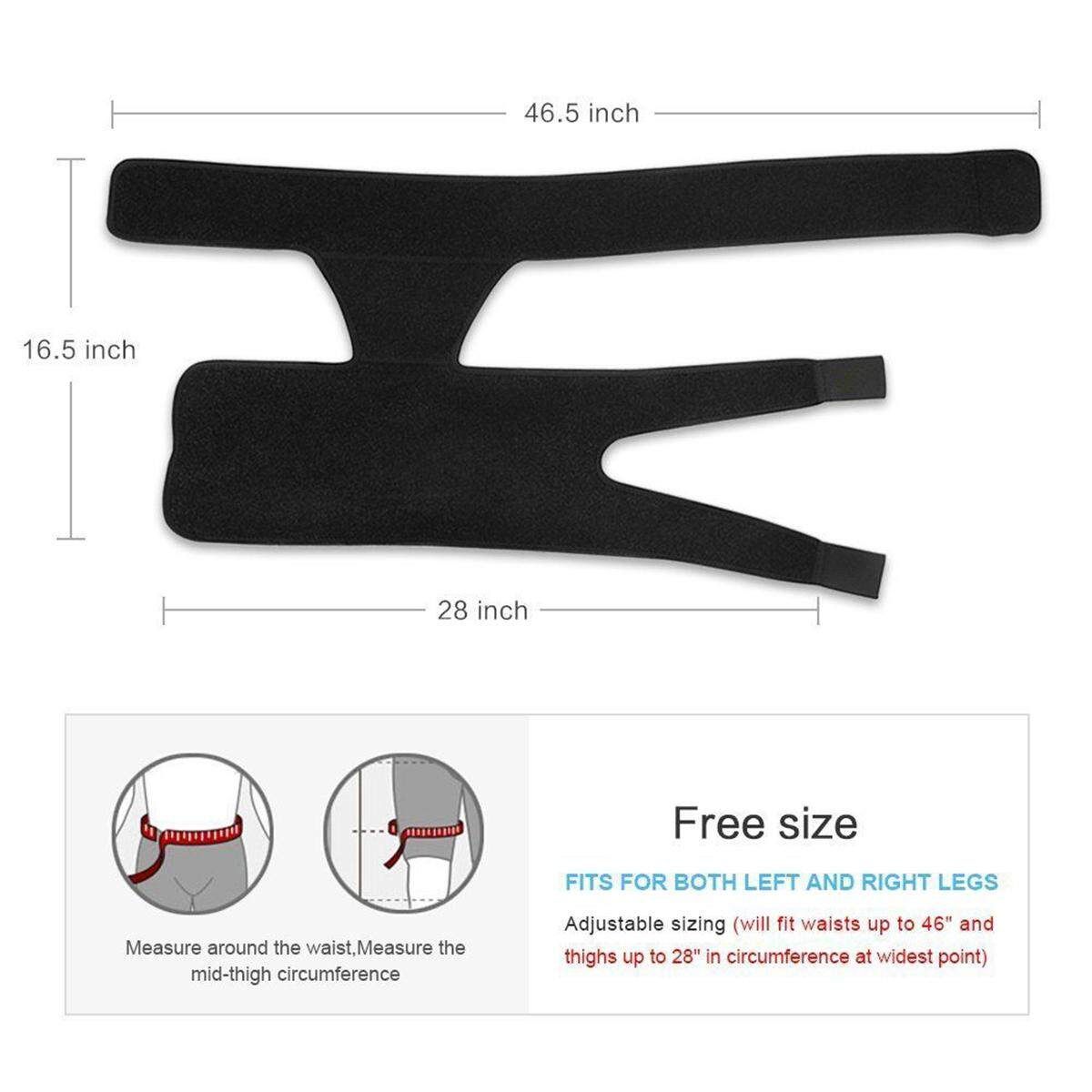 Thigh Compression Brace Wrap Black Sprains Therapy Groin Leg Pain Hip
