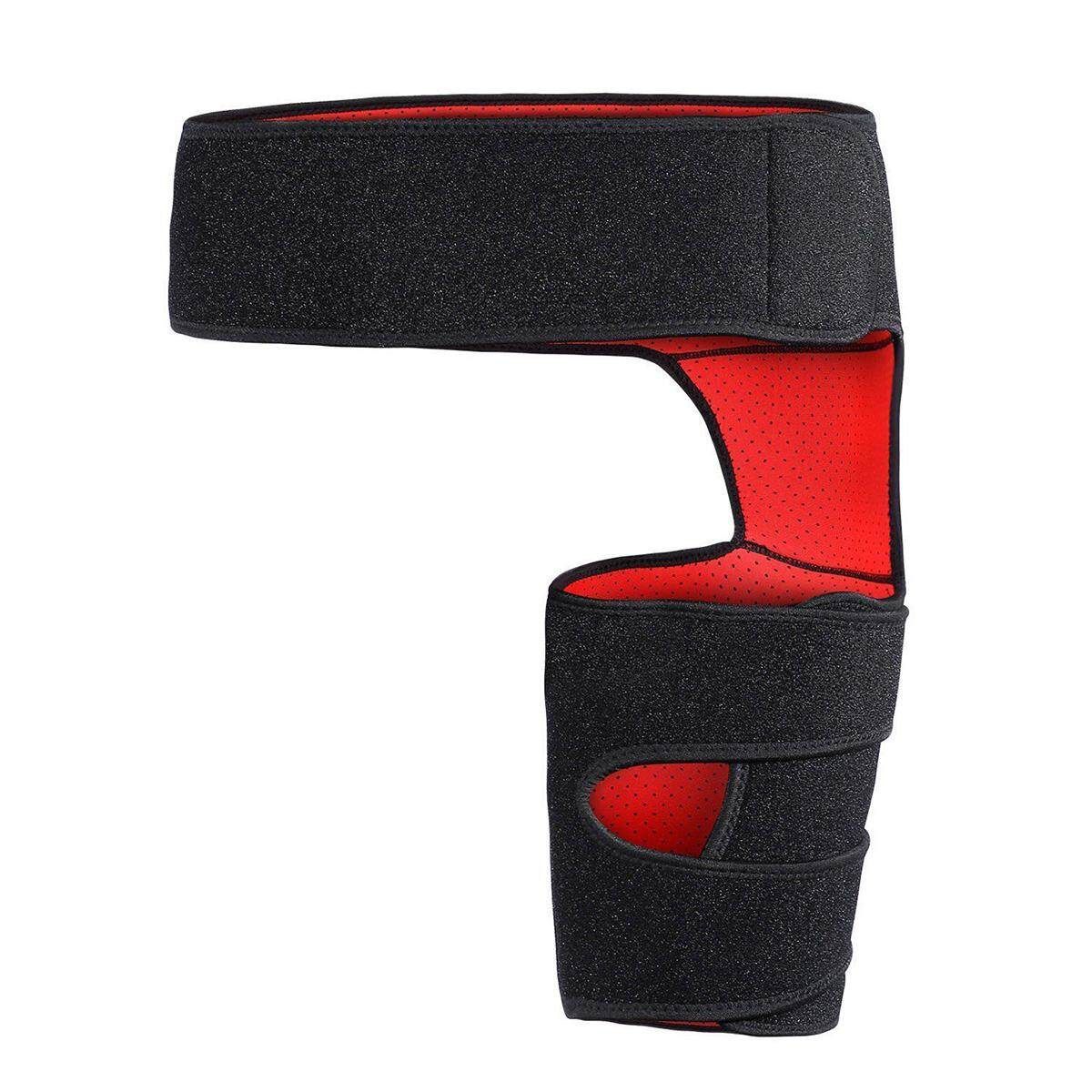 Thigh Compression Brace Wrap Black Sprains Therapy Groin Leg Pain Hip