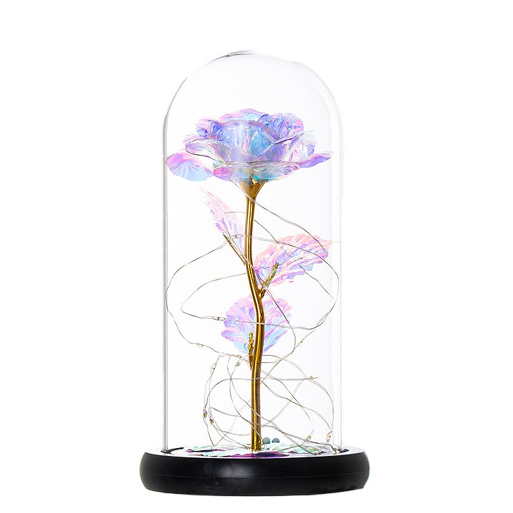 Rose Kit,Colorful Gold Foil Rose And LED Light In