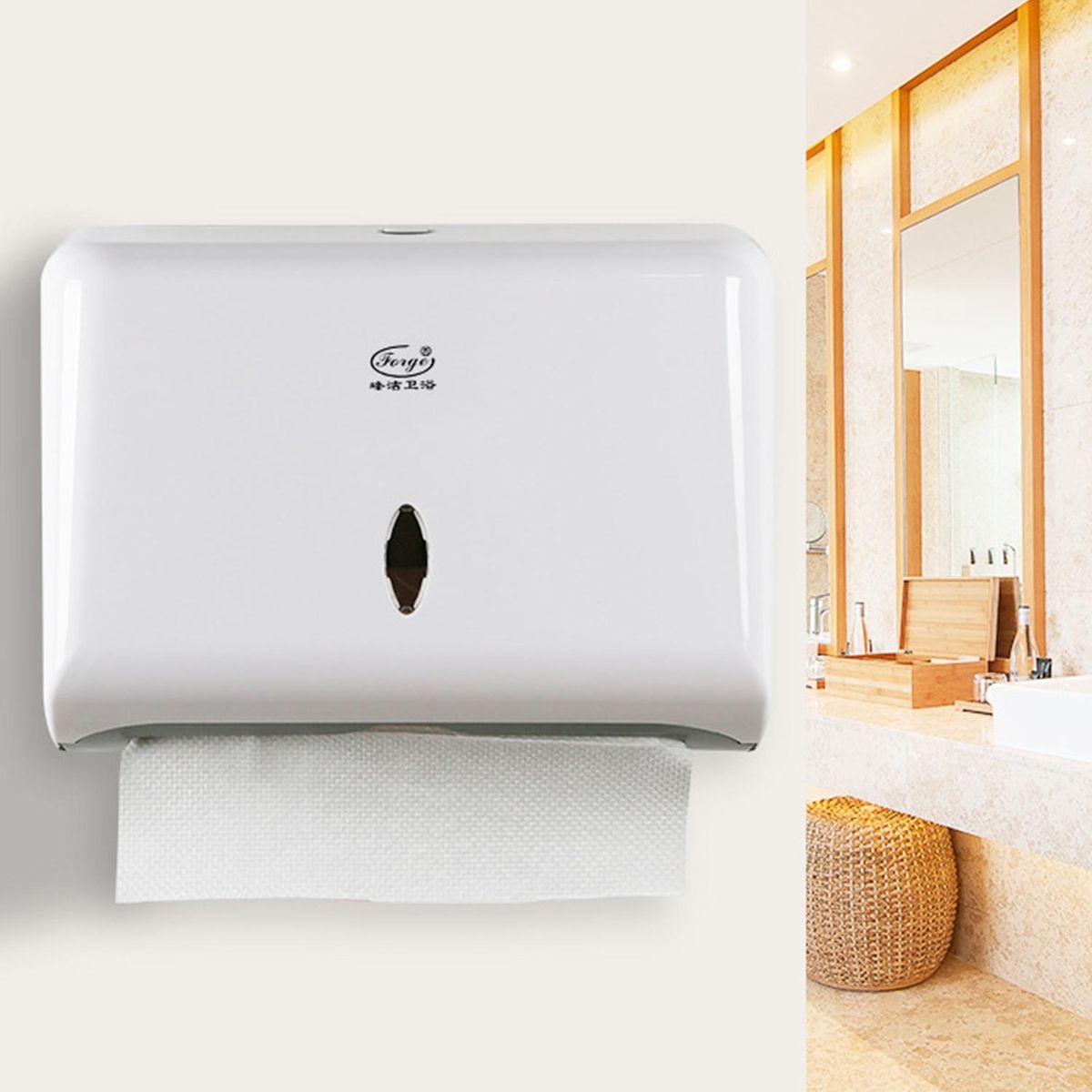 Paper Towel Dispenser No Drilling Wall Mounted Paper Towel Holder Dispenser Bathroom Toilet Tissue Dispenser Kitchen Paper Towel Dispenser with Nail-free Screw Sticker