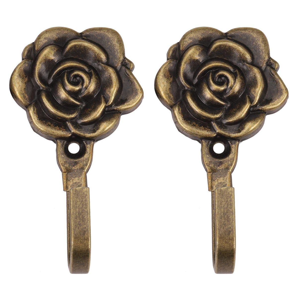 2Pcs Metal Rose Flower Curtain Tie Back Tieback Holders