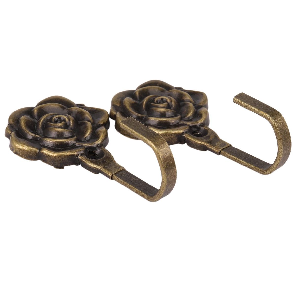 2Pcs Metal Rose Flower Curtain Tie Back Tieback Holders