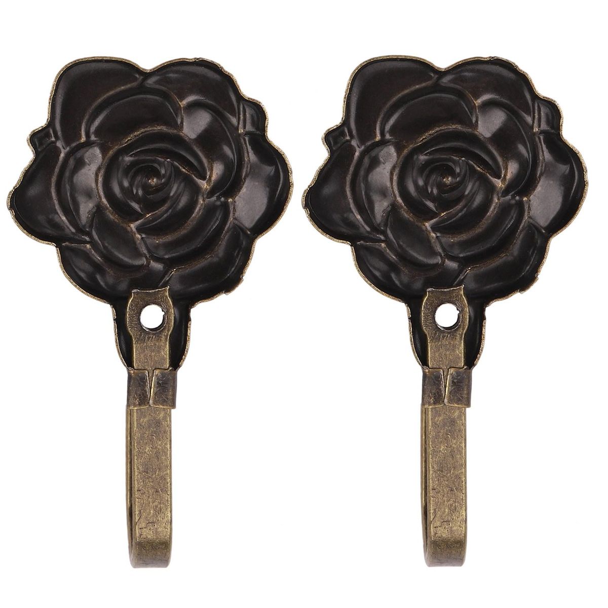 2Pcs Metal Rose Flower Curtain Tie Back Tieback Holders