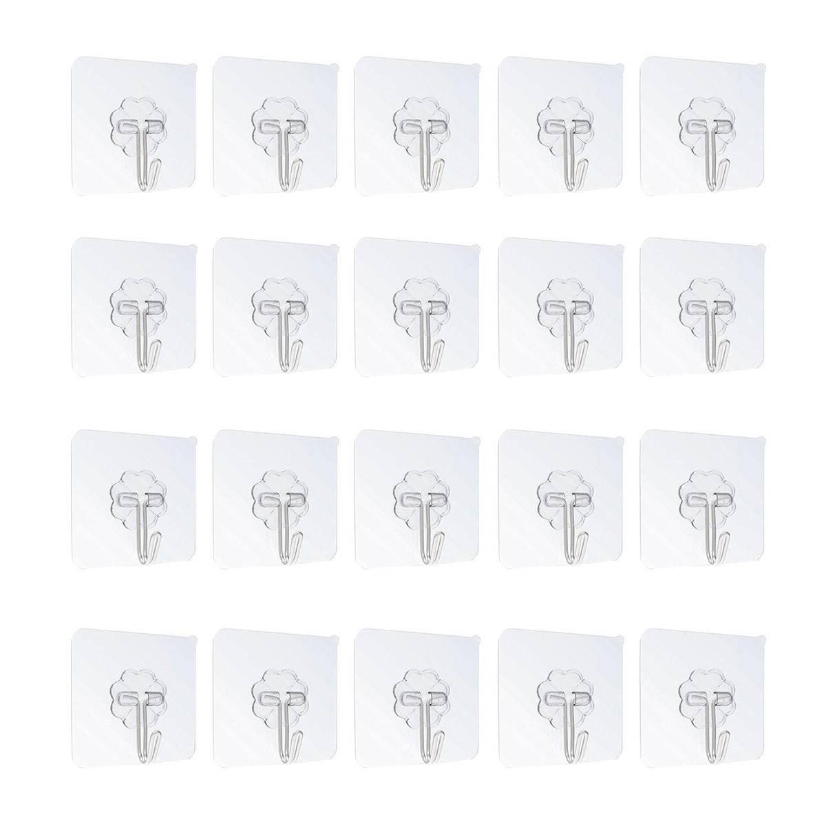20Pcs Waterproof Self-Adhesive Hook Heavy-Duty Wall