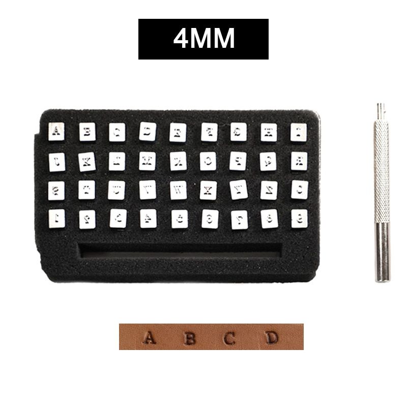 Betim 36Pcs/set Alphabet Letters & Number Stampers Set 4mm/6mm Steel Punch Metal Letter Punching Leather Tools
