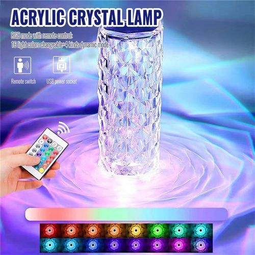 Diamond Rose Table Light 16 Color Charging Acrylic Light LED Crystal Touch Light