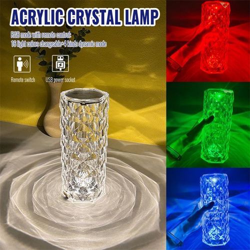 Diamond Rose Table Light 16 Color Charging Acrylic Light LED Crystal Touch Light
