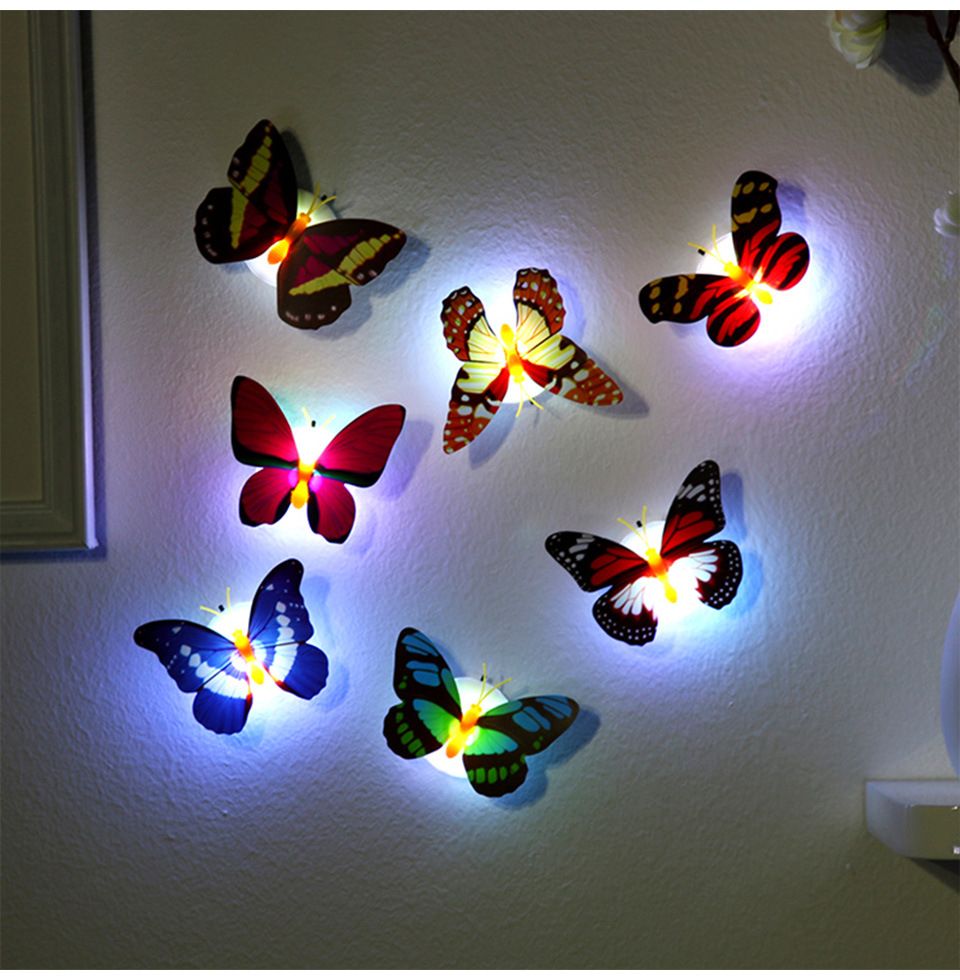 Colorful Butterfly LED Night Light Beautiful Wall Color  For Home Decoration
