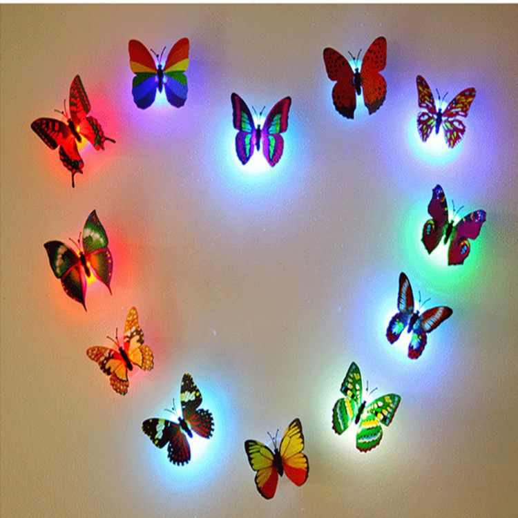Colorful Butterfly LED Night Light Beautiful Wall Color  For Home Decoration