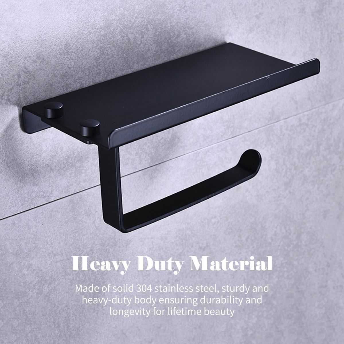 7PCS Bathroom Hardware Set Towel Bar Toilet Paper Holder 4 Hooks Stainless Steel Wall Mounted Drilling Towel Holder Toilet Paper Rack Hanging Hooks