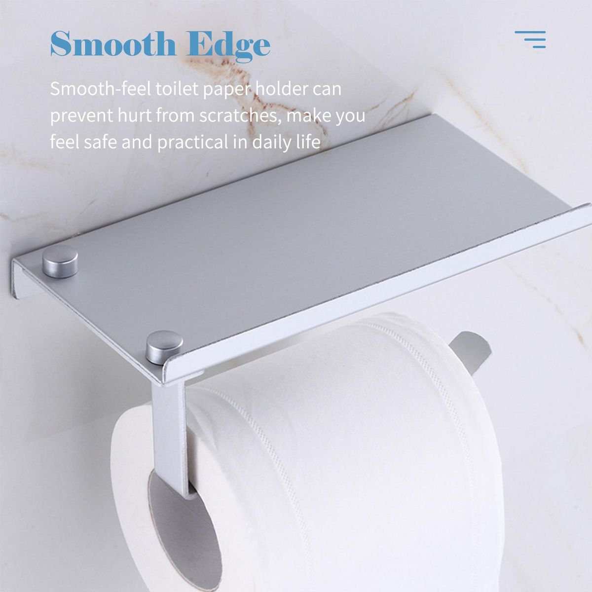 7PCS Bathroom Hardware Set Towel Bar Toilet Paper Holder 4 Hooks Stainless Steel Wall Mounted Drilling Towel Holder Toilet Paper Rack Hanging Hooks